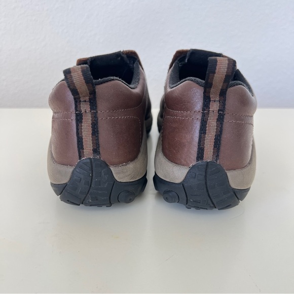 Men’s Merrell Men's Jungle Moc Brown Leather Earth Brown Leather Slide On Shoes - Picture 4 of 7